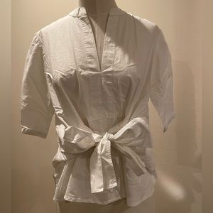 Jcrew white cotton shirt with front tie